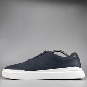 Cole Haan GrandPro Laser Cut Rally Mens 10 M Blue Nubuck Leather Walking Sneaker